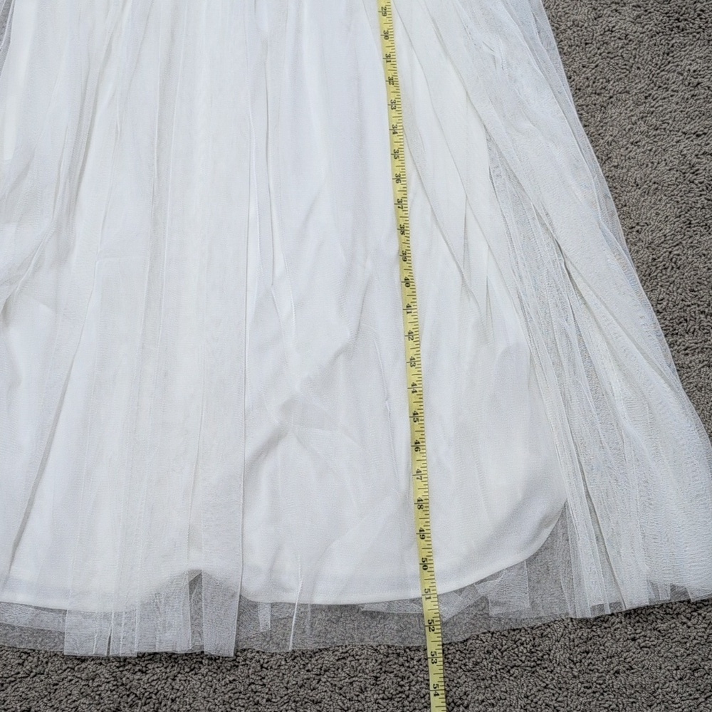 Anaya With Love Maternity Maxi Dress Women 8 White Good‎ Ruffle Tulle Bridal - Picture 14 of 15